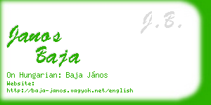 janos baja business card